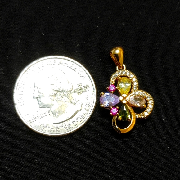 New multi color cz gold filled pendant - Picture 1 of 4